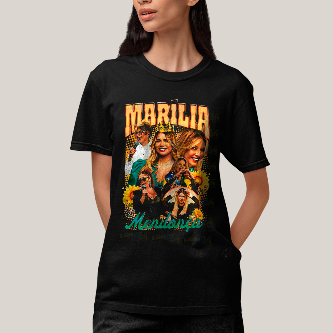 Camiseta Algodão Unissex T shirt Graphic Tee Marilia Mendonça Cantora De Sertanejo