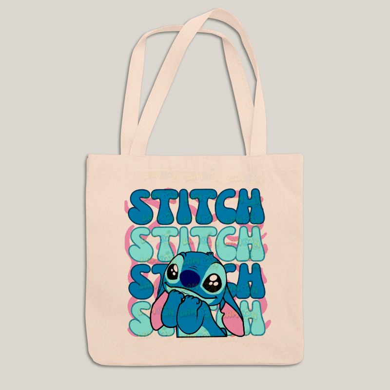 Sacola Ecobag Bolsa 38X40 Algodão- Lilo & Stitch Orelha Caida