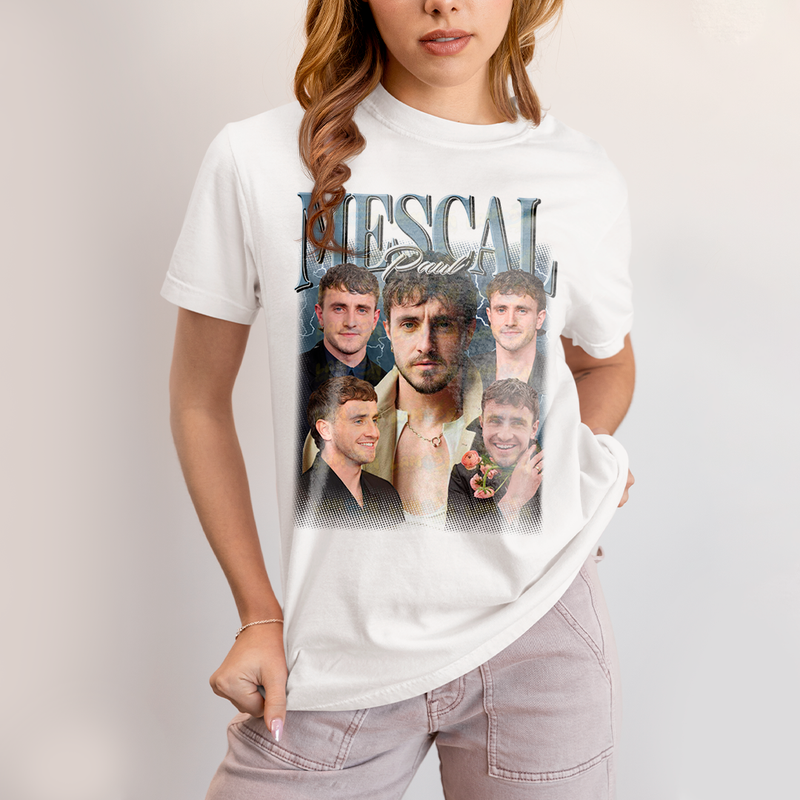 Camiseta Algodão Unissex T shirt - Paul Mescal Ator azul