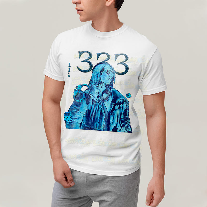 Camiseta Algodão Unissex T shirt - Matue 333 5 cantor trap azul hip hop