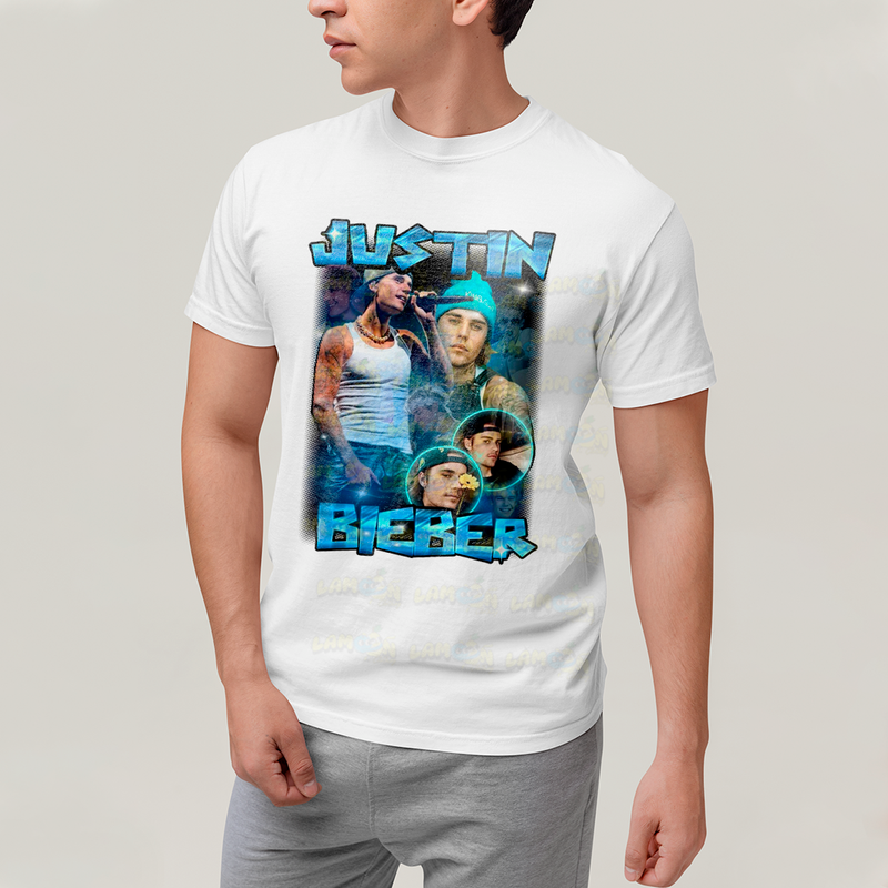 Camiseta Algodão Unissex T shirt Graphic Tee Justin Bieber King