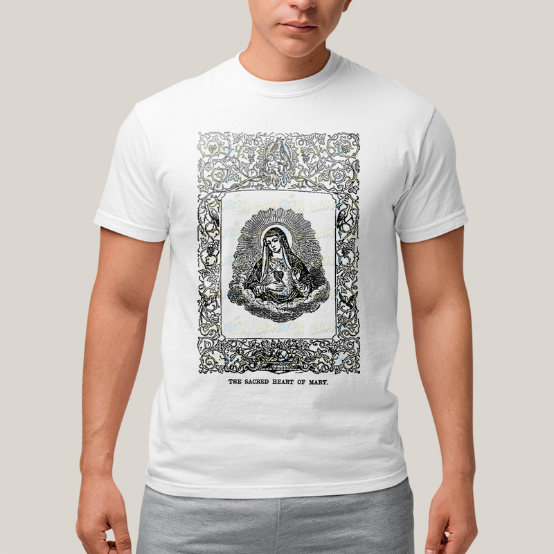 Camiseta Algodão Unissex The Sacred Heart Of Mary Maria