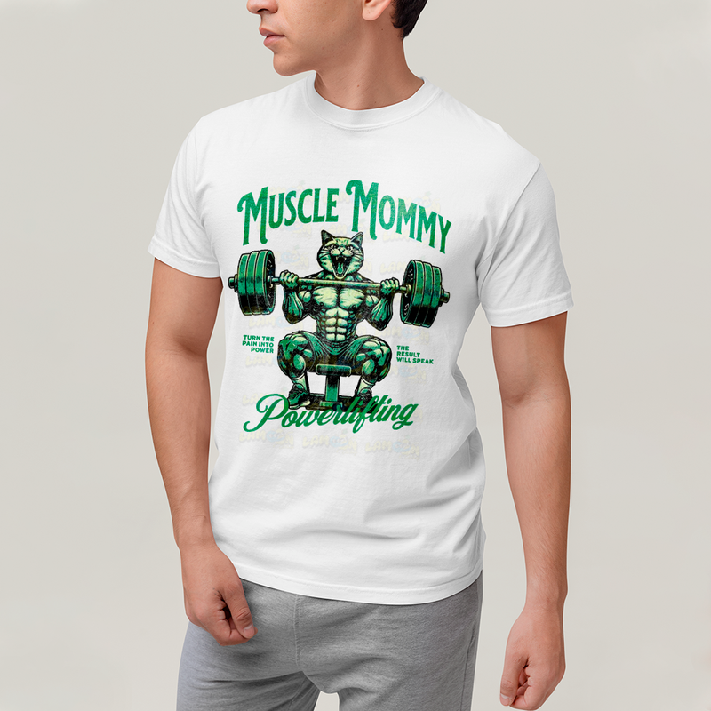 Camiseta Algodão Unissex T shirt Academia Muscle Mommy Powerlifting