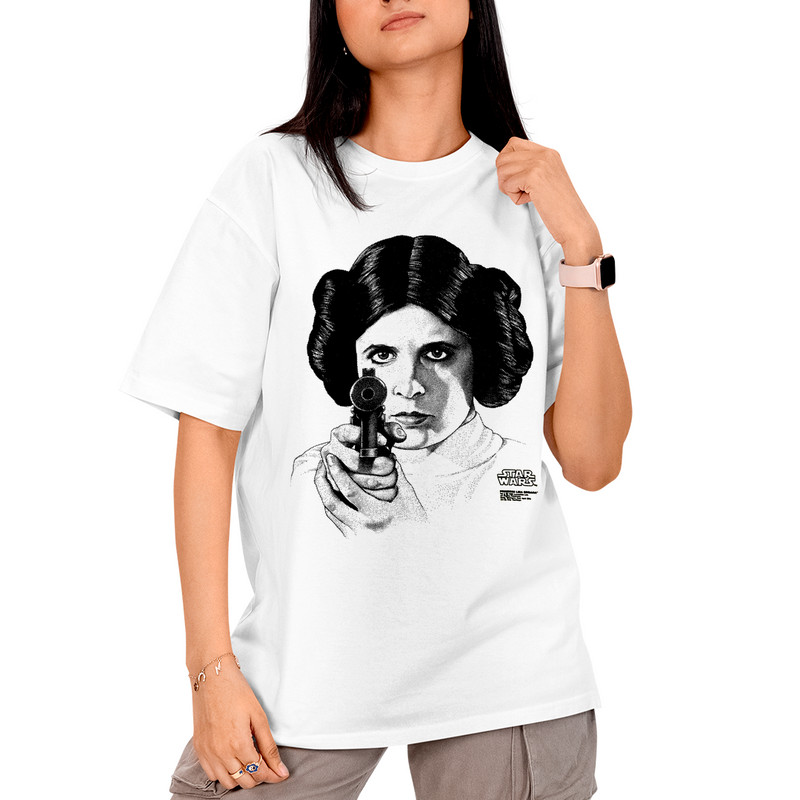 Camiseta Algodão Princesa Leia Star Gun