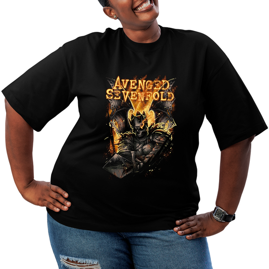 Camiseta Plus Size Avenged Seven Fold Caveira Espada
