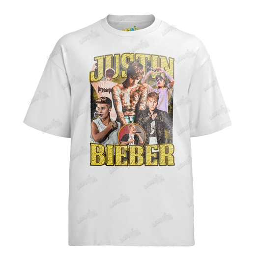 Camiseta Algodão Justin Bieber Yellow