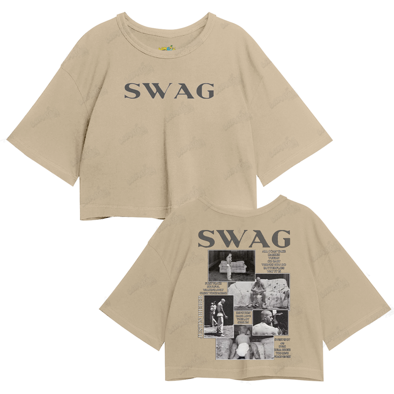 Cropped Oversized Algodão Justin Bieber Swag Album FC