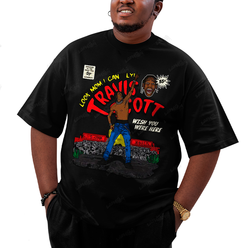 Camiseta Plus Size Algodão Travis Scott Wish You Were Here
