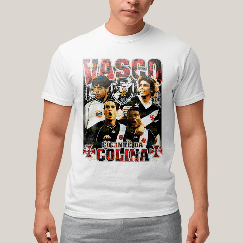 Camiseta Algodão Unissex T Shirt Vasco Gigante da Colina Romario Edmundo Gama