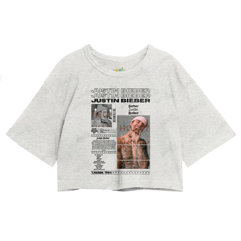 Cropped Oversized Algodão Justin Bieber New Ep