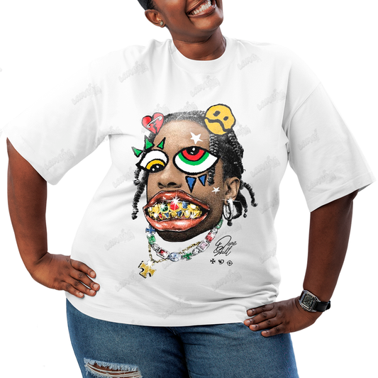 Camiseta Plus Size Algodão Travis Scott Dentes de Ouro