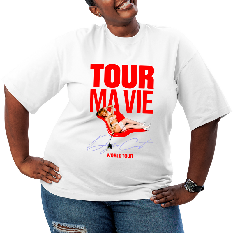 Camiseta Plus Size Doja Cat Worl Tour Ma Vie