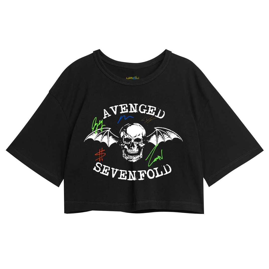 Cropped Oversized Avenged Seven Fold Assinaturas