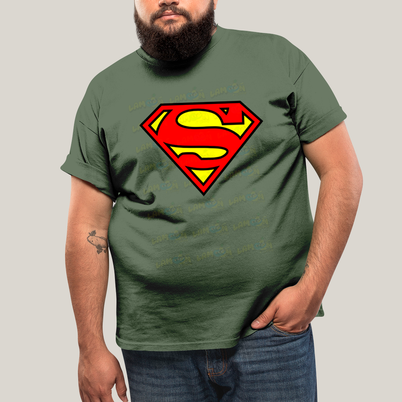 Camiseta Plus Size Algodão Unissex T shirt Superman Logo Clássica 2