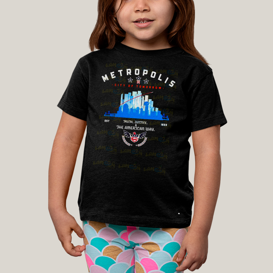 Camiseta Infantil Algodão Unissex T shirt Superman Metropolis
