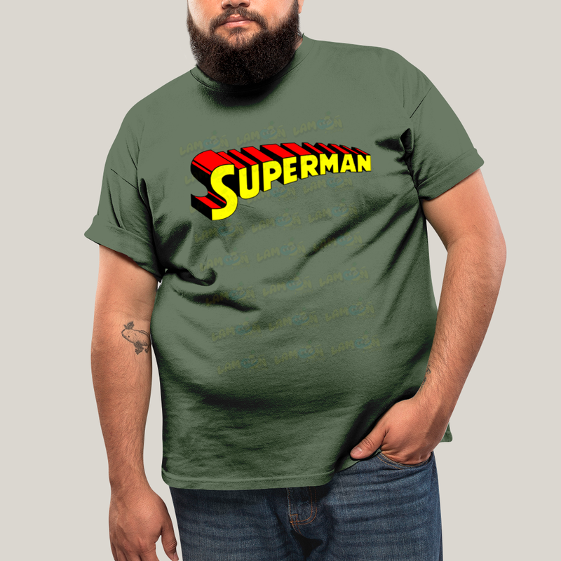 Camiseta Plus Size Algodão Unissex T shirt Superman Logo Clássica 1