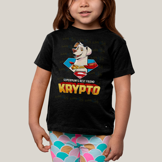 Camiseta Infantil Algodão Unissex T shirt Superman Supercão Krypto