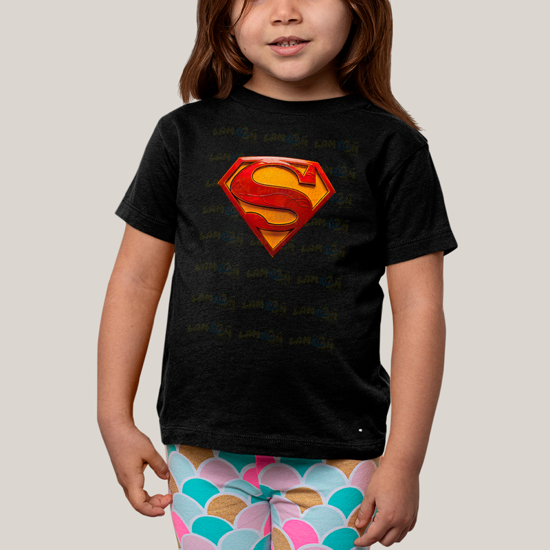 Camiseta Infantil Algodão Unissex T shirt Superman Logo Clássica