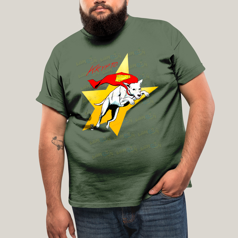 Camiseta Plus Size Algodão Unissex T shirt Superman Supercão Krypto Star