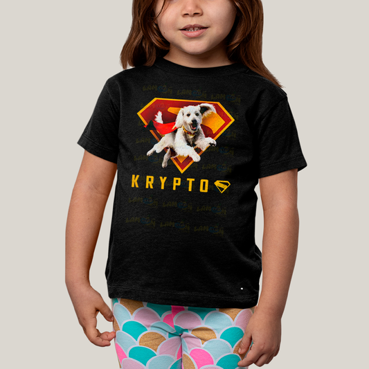 Camiseta Infantil Algodão Unissex T shirt Superman & Krypto o Supercão