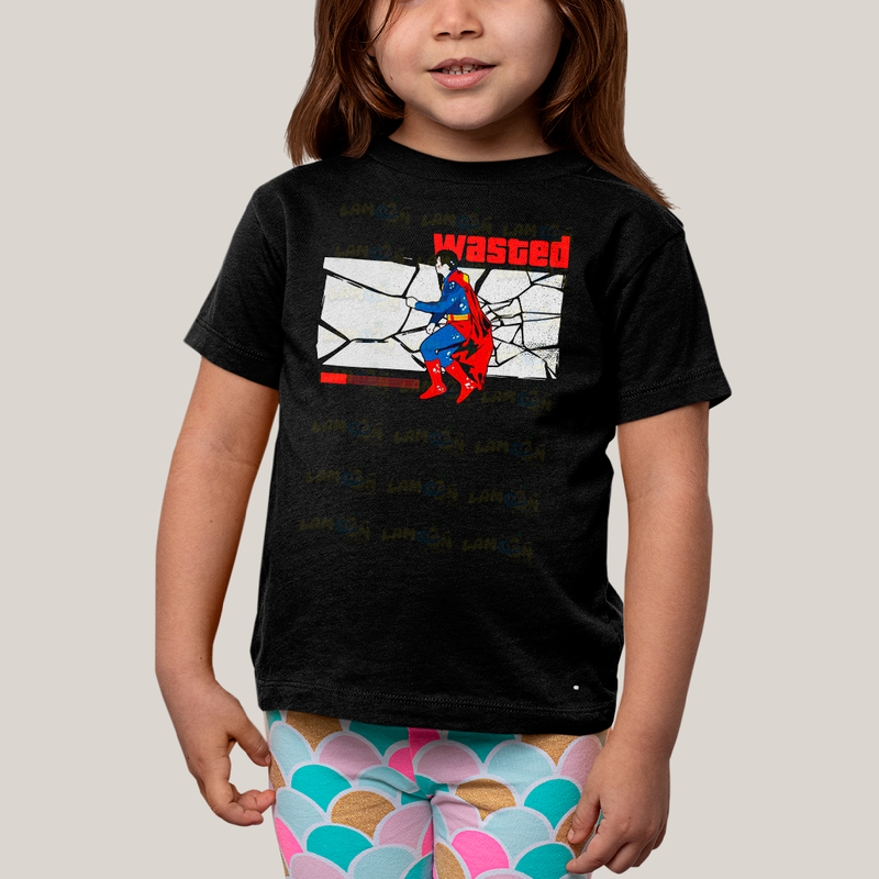 Camiseta Infantil Algodão Unissex T shirt Superman Wasted