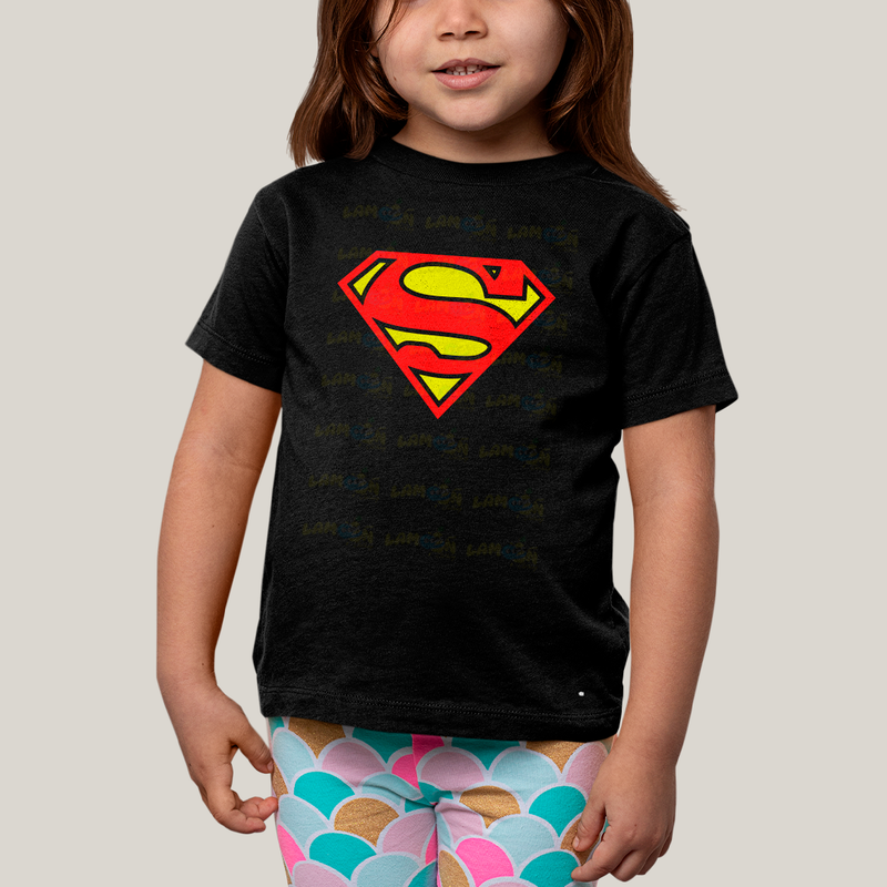 Camiseta Infantil Algodão Unissex T shirt Superman Logo Clássica 2