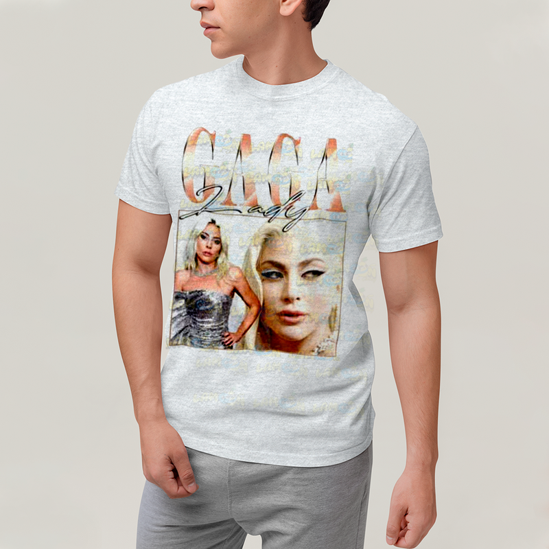 Camiseta Algodão Unissex Tshirt Vintage Lady Gaga Dourado