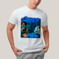 Camiseta Algodão Unissex T shirt Graphic Tee Chris Brown Azul