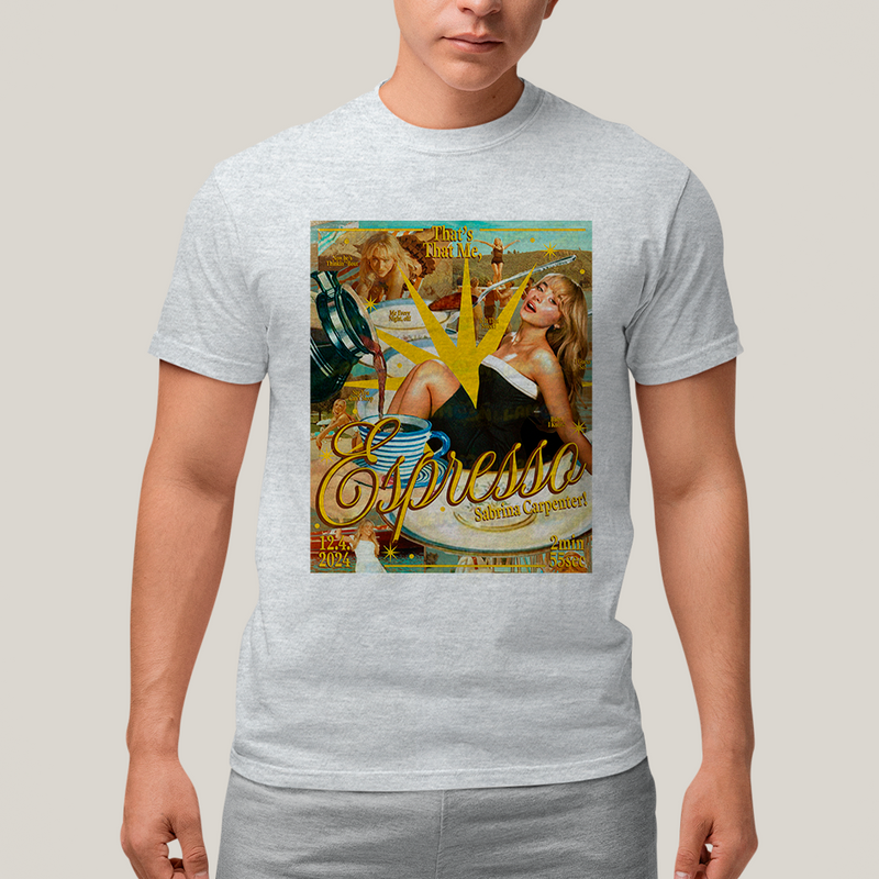 Camiseta Algodão Unissex T shirt Sabrina Carpenter Expresso Amarelo
