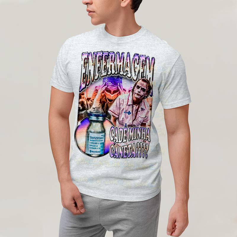 Camiseta Algodão Unissex T shirt- Enfermagem Meme cade minha caneta coringa sus