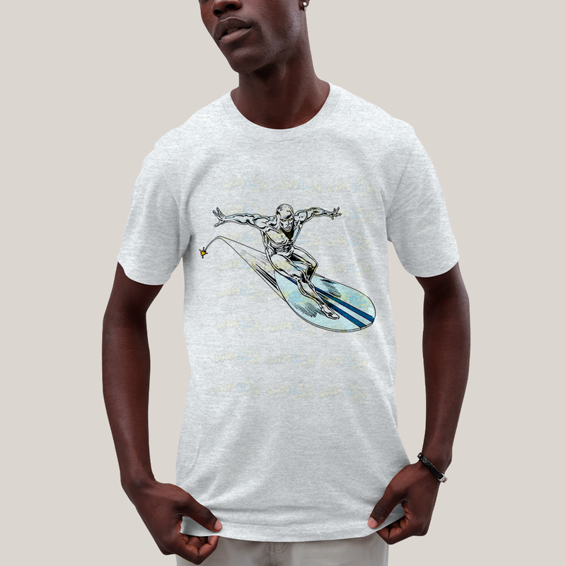Camiseta Algodão Unissex T shirt - Surfista Prateado marvel quarteto fantastico