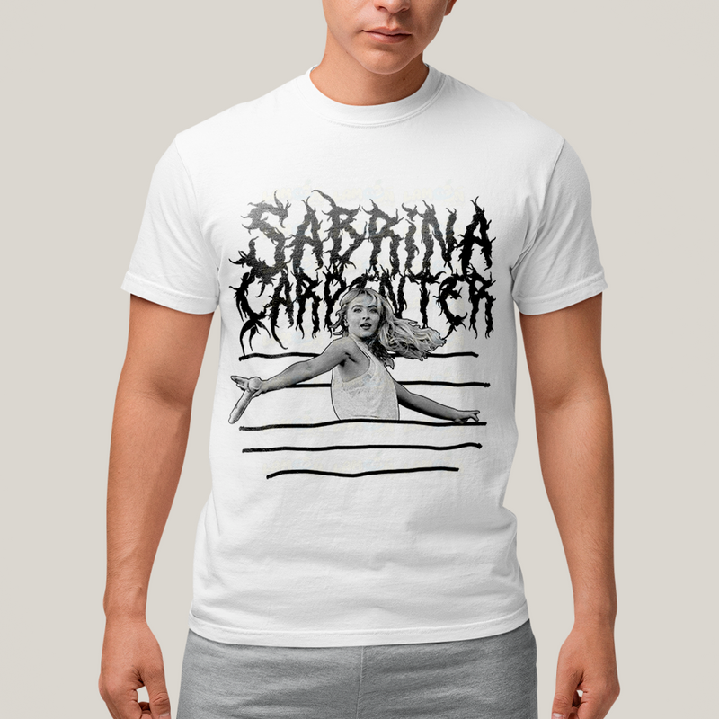 Camiseta Algodão Unissex T shirt Sabrina Carpenter Death Metal
