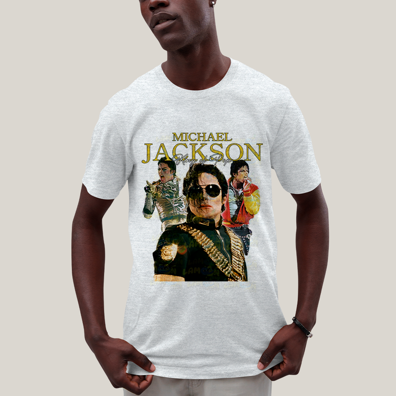 Camiseta Algodão Unissex T shirt Michael Jackson king of pop