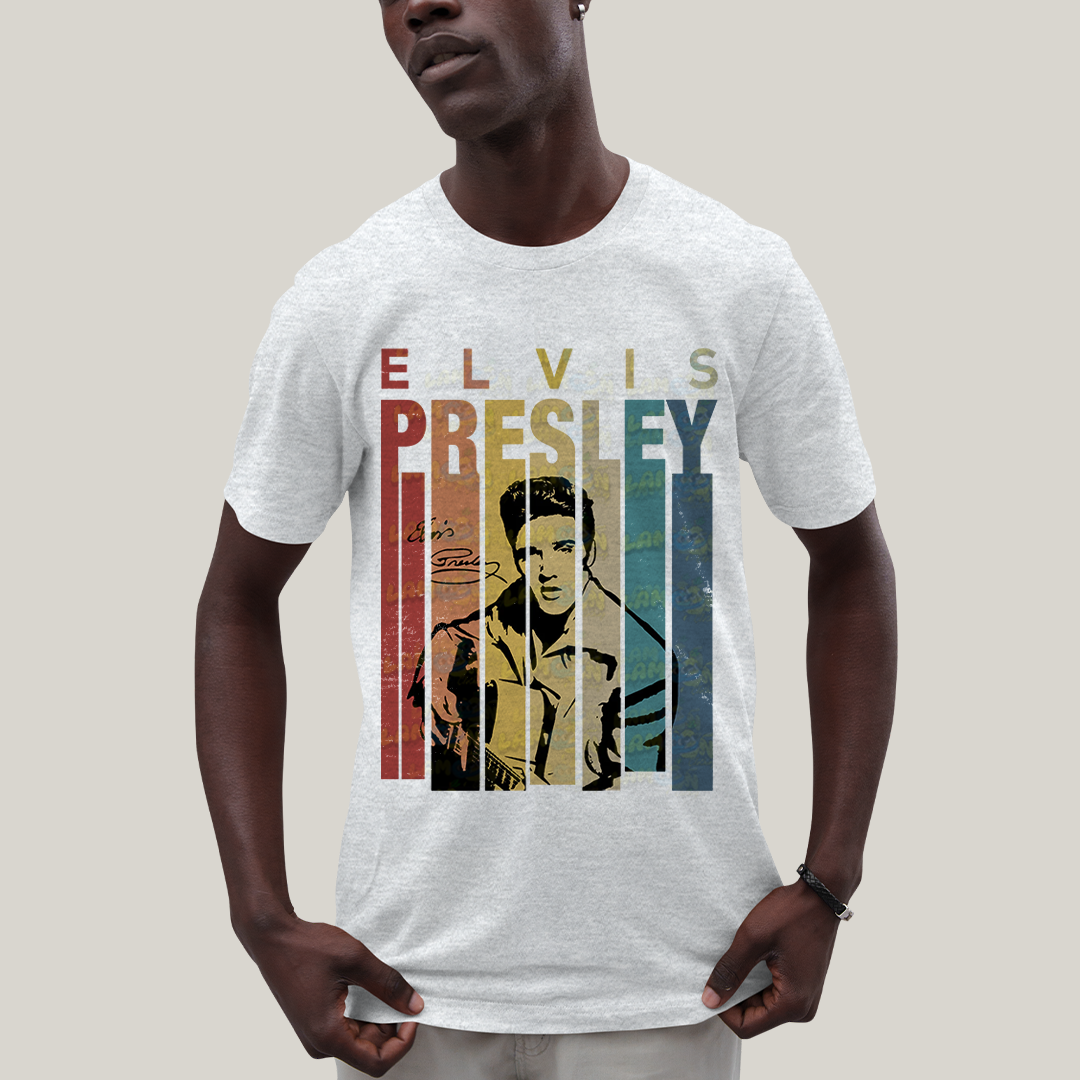 Camiseta Algodão Unissex T shirt Elvis Presley colorido