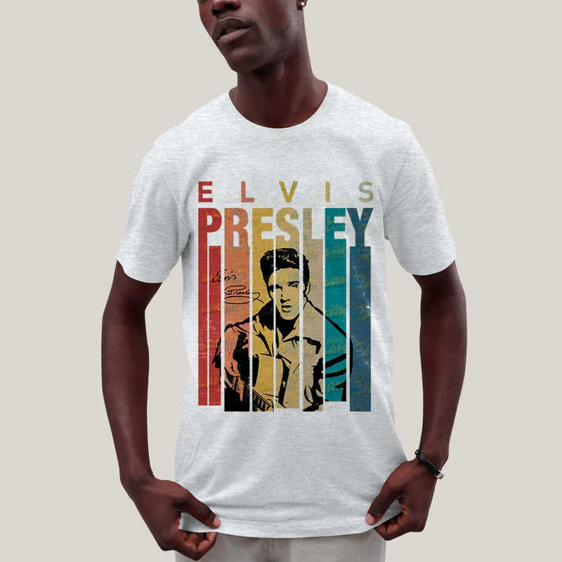 Camiseta Algodão Unissex T shirt Elvis Presley colorido