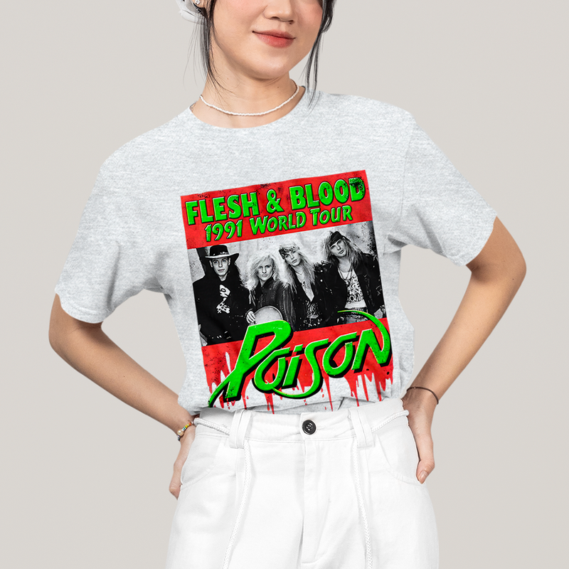 Camiseta Algodão Unissex T shirt -Poison Banda de Rock