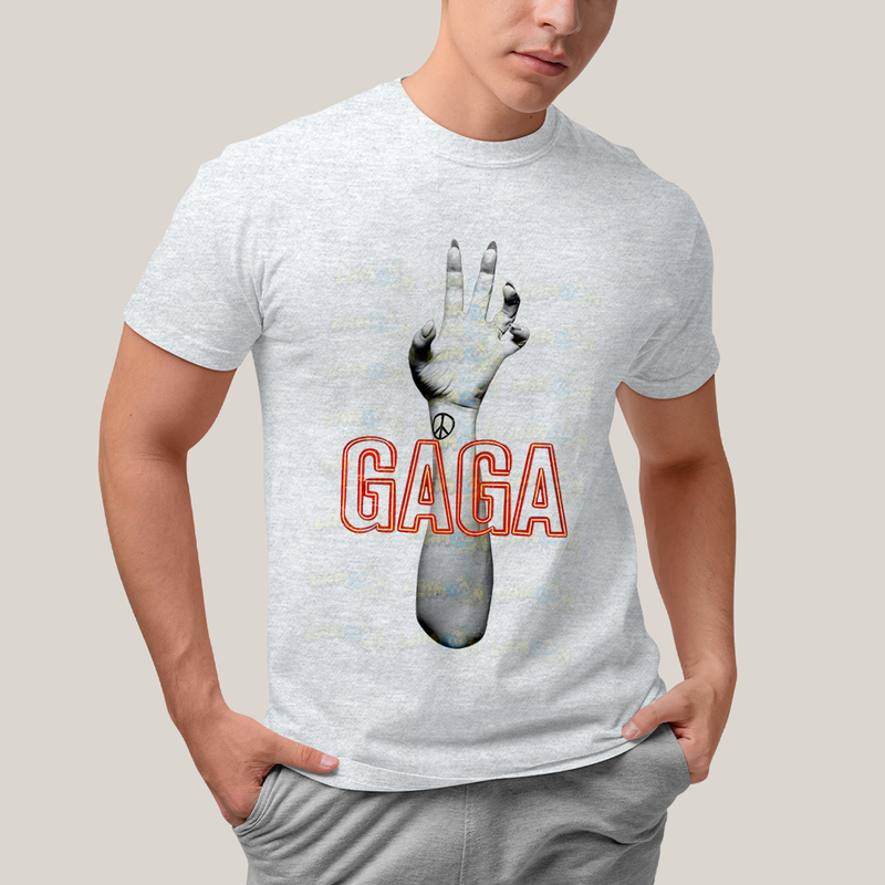 Camiseta Algodão Unissex T shirt-  lady Gaga mao hand