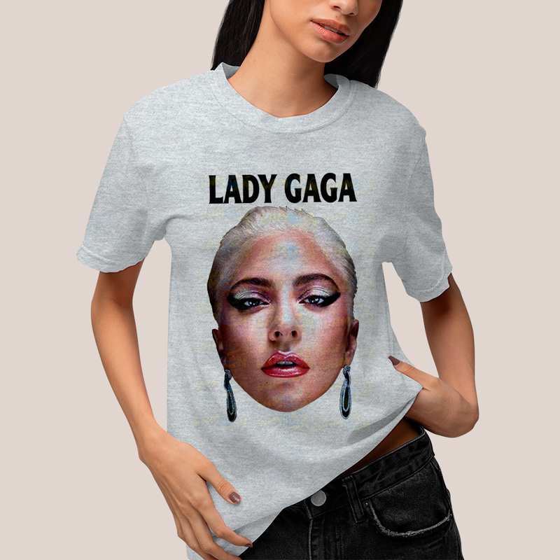 Camiseta Algodão Unissex T shirt Lady Gaga Face