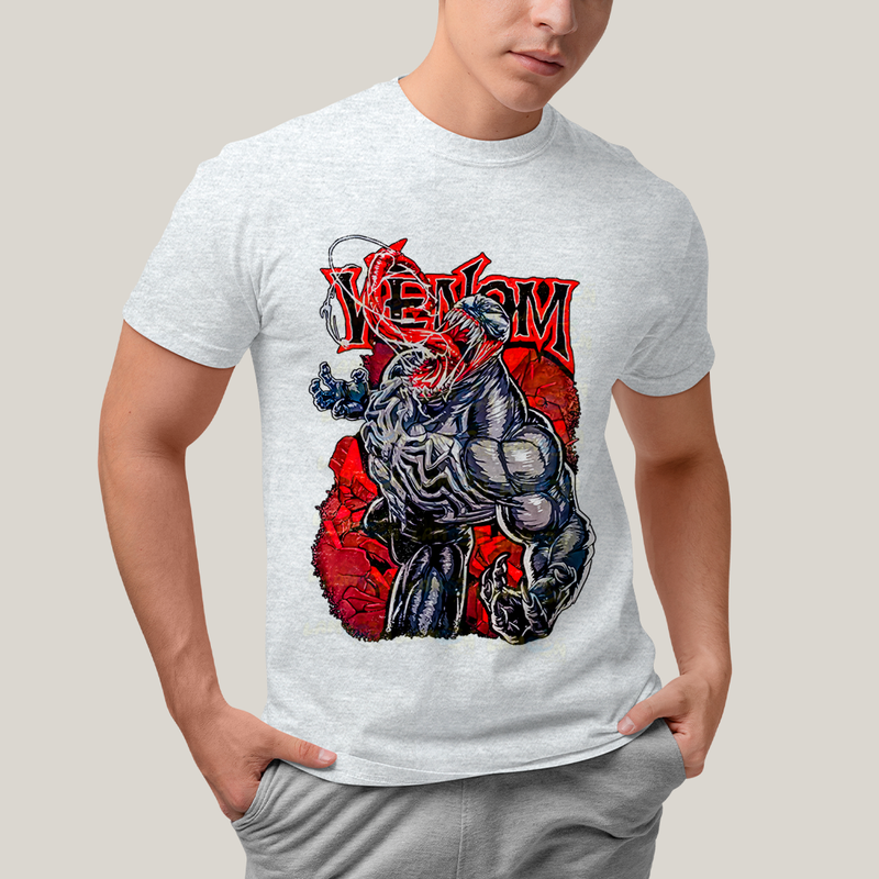 Camiseta Algodão Unissex T shirt Graphic Tee Venom Quadrinhos Marvel Homem Aranha