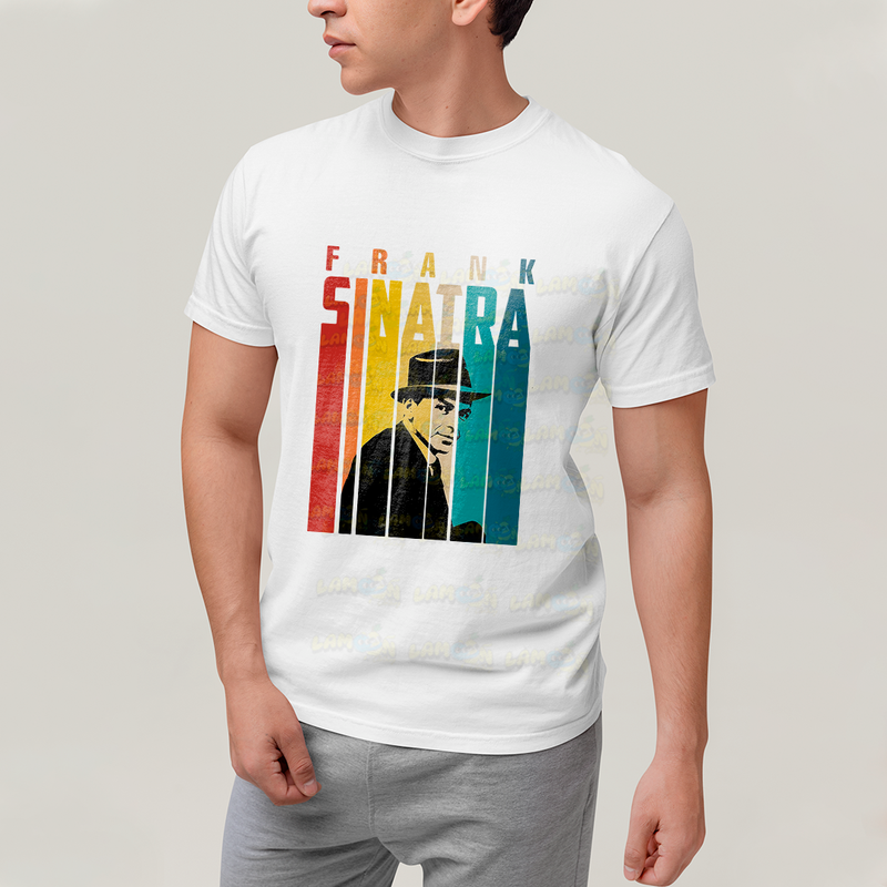 Camiseta Algodão Unissex T shirt Frank Sinatra colorido