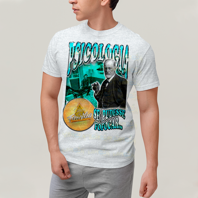 Camiseta Algodão Unissex T shirt - Psicologia Freud Casos de Família Meme