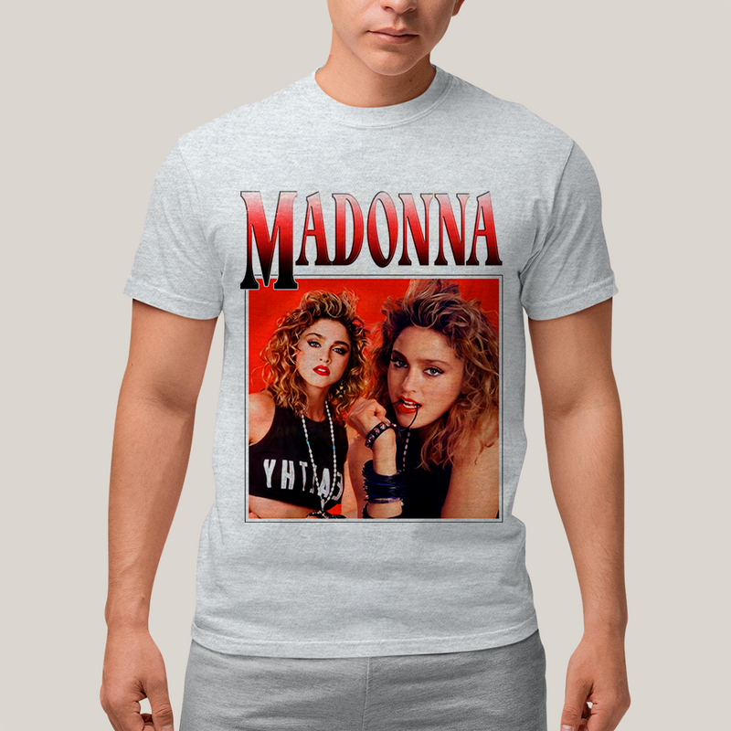 Camiseta Algodão Unissex T shirt Vintage Madonna Vermelho cantora pop