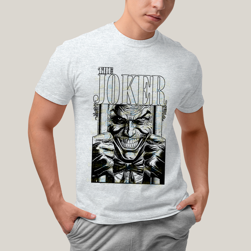 Camiseta Algodão Unissex T shirt- The Joker Coringa preto  branco