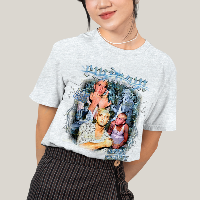 Camiseta Algodão Unissex T shirt Graphic Tee Eminem Slim Shady Rap