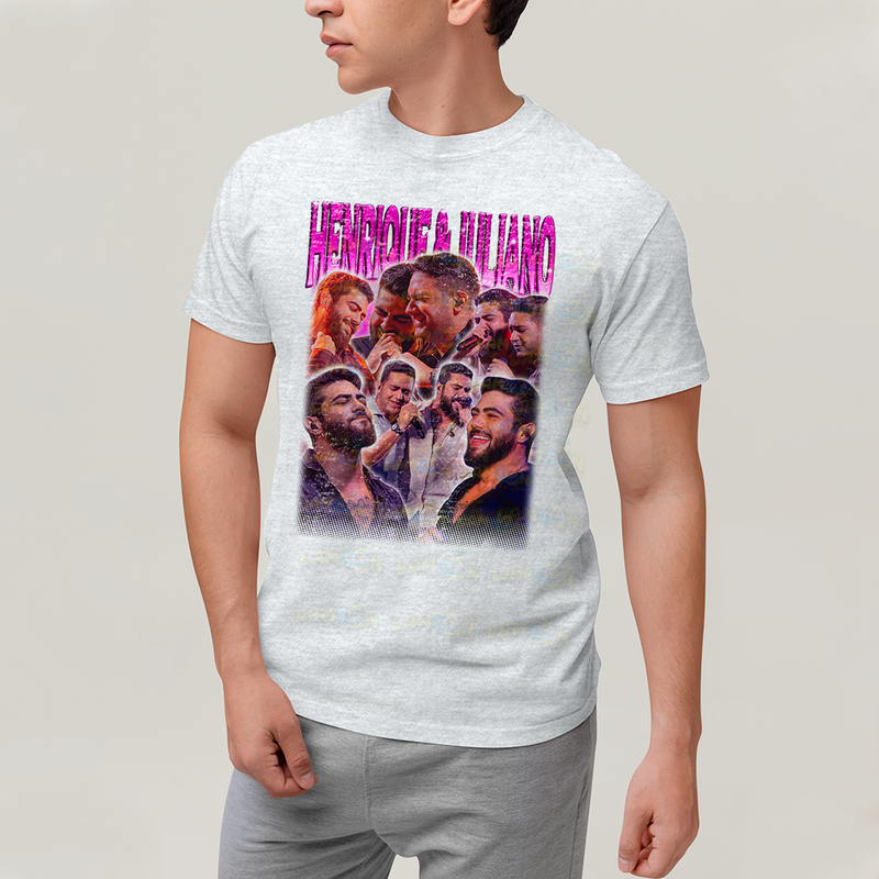 Camiseta Algodão Unissex T shirt Graphic Tee Henrique e Juliano