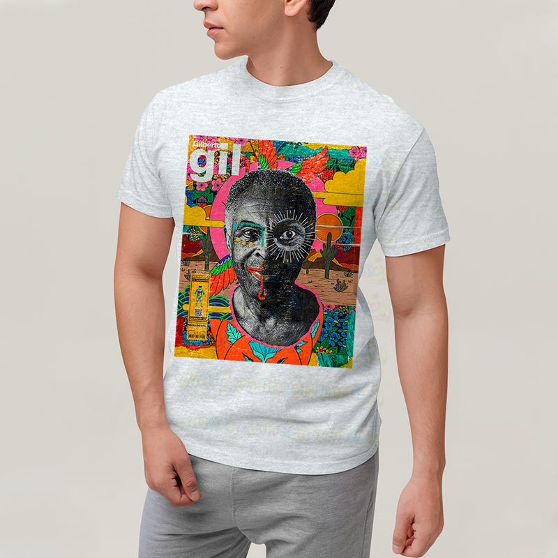 Camiseta Algodão Unissex T shirt - gilberto gil colorido
