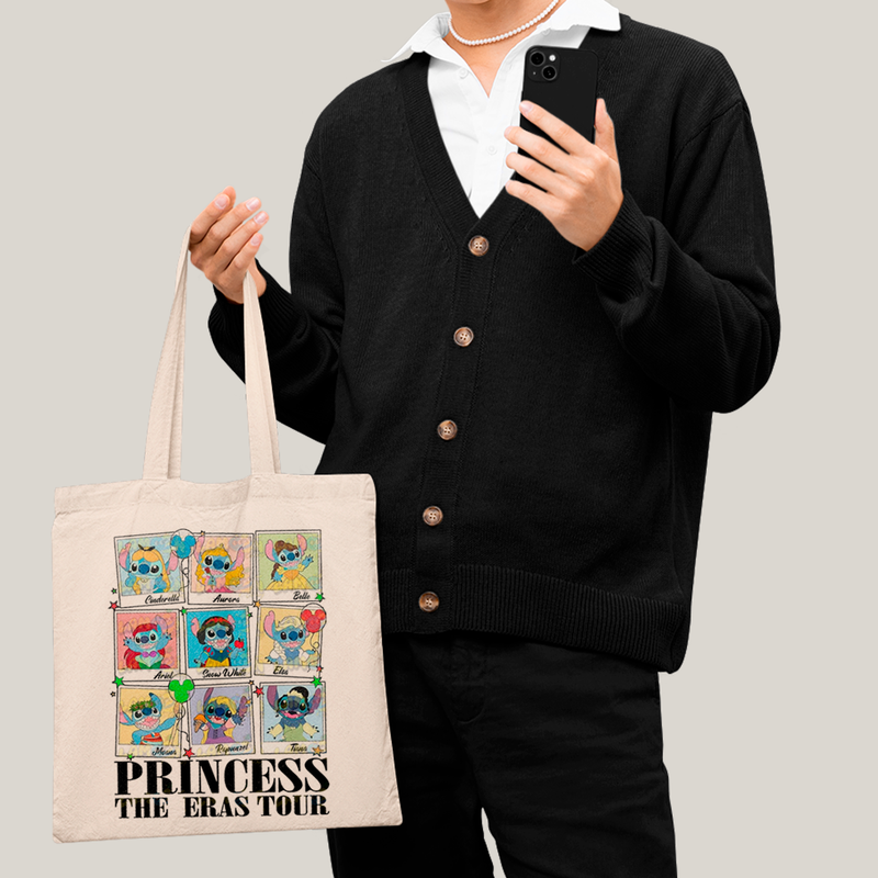 Sacola Ecobag Bolsa 38X40 Algodão- Lilo & Stitch Princess The Eras Tour