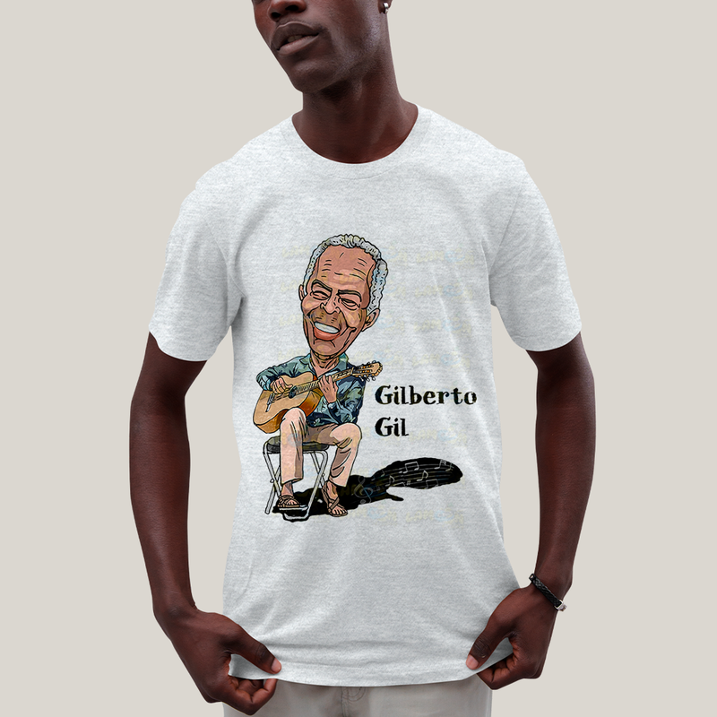 Camiseta Algodão Unissex T shirt Gilberto GIl Cartoon