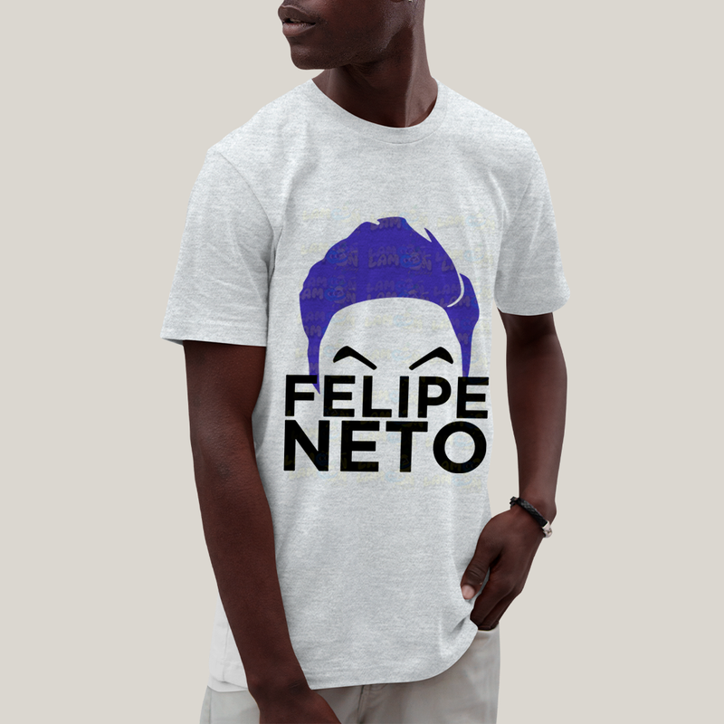 Camiseta Algodão Unissex T shirt - Felipe Neto Cabelo Azul