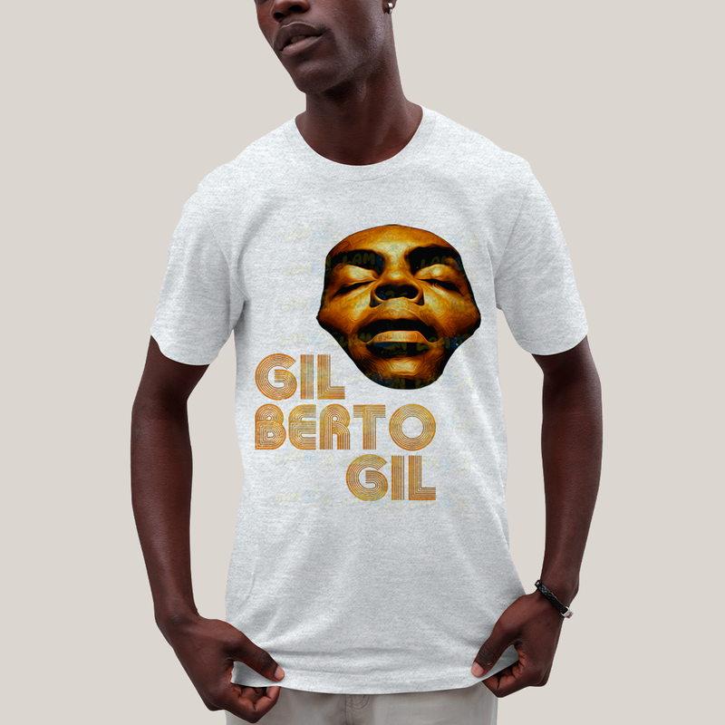 Camiseta Algodão Unissex T shirt -Gilberto GIl Dourado cantor brasileiro